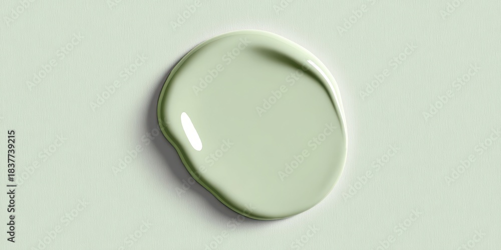 Fototapeta premium The Paint Puddle of Soft Green Color on Minimalist Textured Background