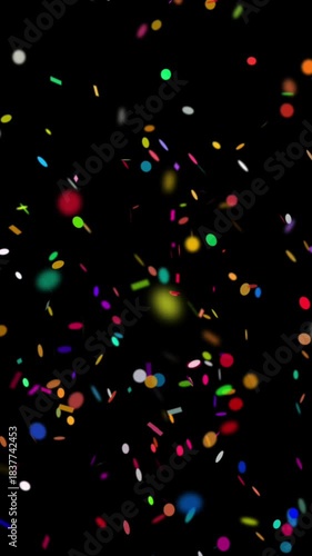 Confetti particles. Mobile-friendly. Perfect for Reels, Stories, and all social media platforms. Vertical video overlay with transparent alpha channel ProRes 4444.