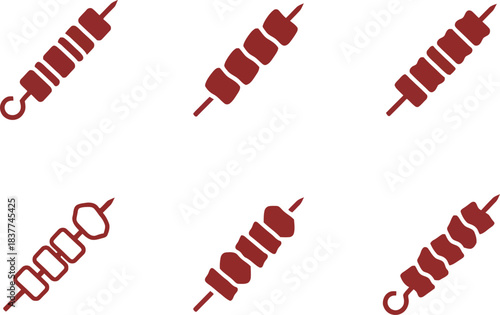 Grilled Meat Skewers (Kebabs) - Perfect for BBQ Menus, Food Blogs, and Restaurant Graphics.