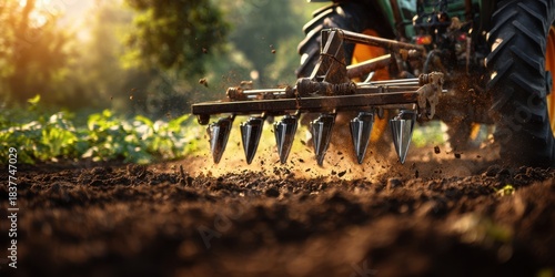 Wallpaper Mural The Tractor Tilling Rich Soil at Sunrise Preparing Fields for Spring Planting Torontodigital.ca