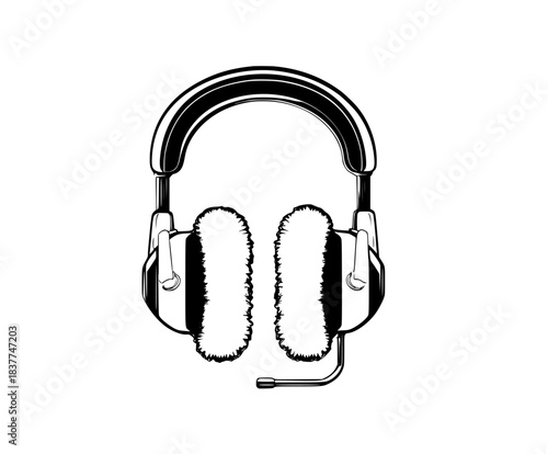 Ear Muffs Elegance: Winter's Serene Symphony | Clean, isolated vector art for creative projects.