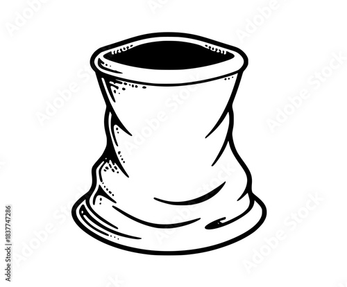 Elegant Black White Cone Hat Icon Simplistic Neck Warmers | Clean, isolated vector art for creative projects.