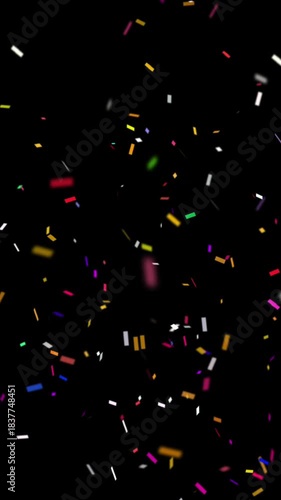 Confetti particles. Mobile-friendly. Perfect for Reels, Stories, and all social media platforms. Vertical video overlay with transparent alpha channel ProRes 4444.