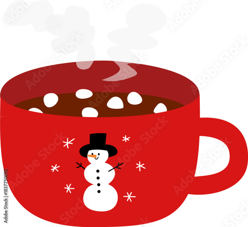 겨울 일러스트 마시멜로 코코아 핫초코 