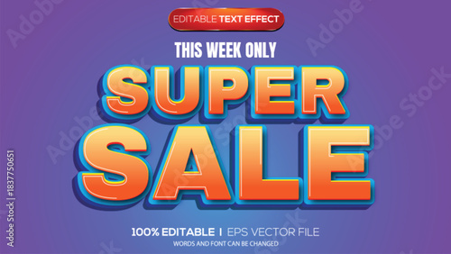 3D text effect super sale theme