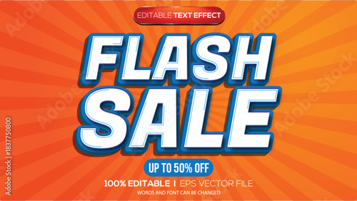 3D text effect flash sale theme