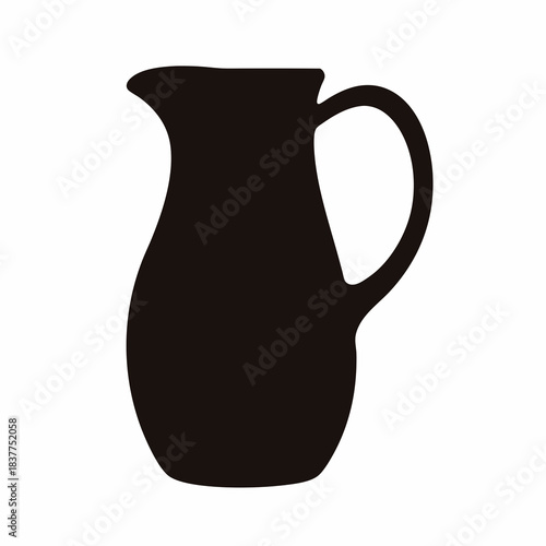 Black silhouette of a ceramic or glass pitcher with a handle