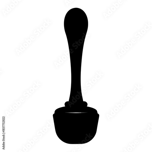 Abstract minimalist silhouette of a liquid dispenser on a white background