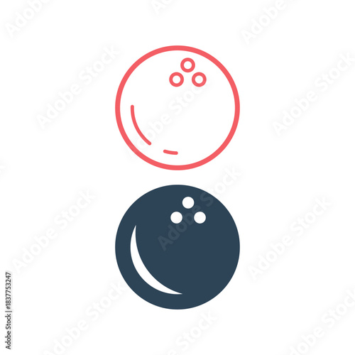 Bowling pin icons set Bowling game Simple Logo template Bowling club tournaments Sport illustration