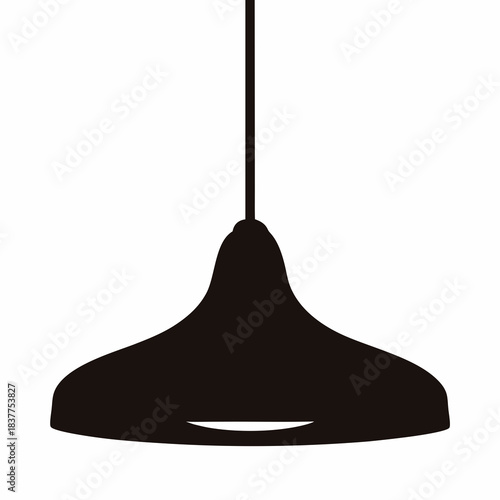Silhouette of a hanging light fixture with a classic or vintage design
