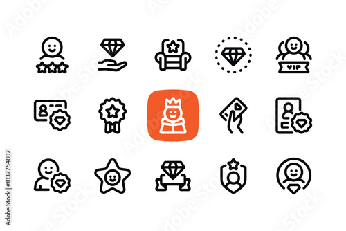 Outline exclusive customer icon set