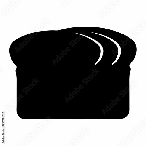 Silhouette of Bread Loaf with Slices, Isolated Food Graphic Element