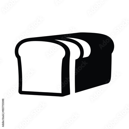 Monochrome illustration of a loaf of sliced bread, perfect for sandwiches