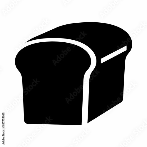 A stylized graphic representation of a loaf of sliced white bread