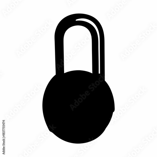 Black silhouette of a kettlebell on a white background fitness workout