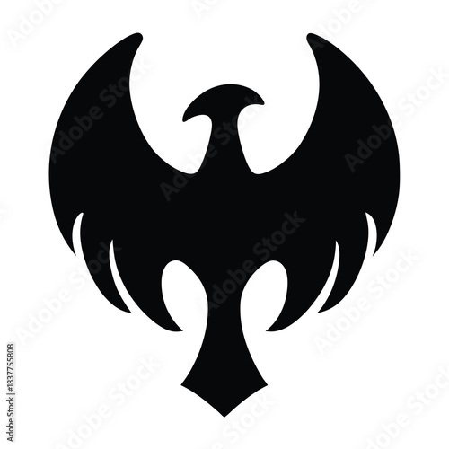 Bold black and white heraldic eagle icon with outstretched wings design