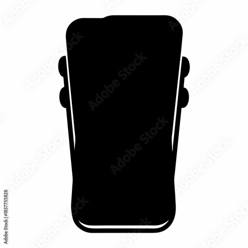 Isolated monochrome silhouette of a heavy duty impact resistant phone case