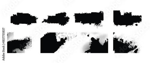 Abstract Black Paint Brush Stroke Collection for Modern Graphic Design, Branding, Logo Creation, Poster, Social Media Content, Artistic Texture, Grunge Effect and Creative Background