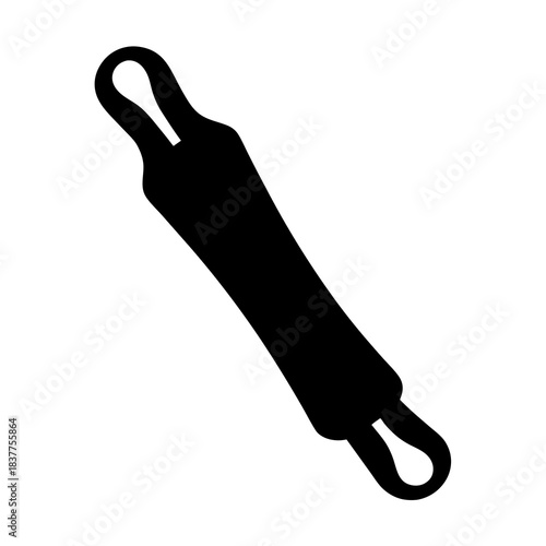 Black exercise resistance band with handles for fitness and strength training