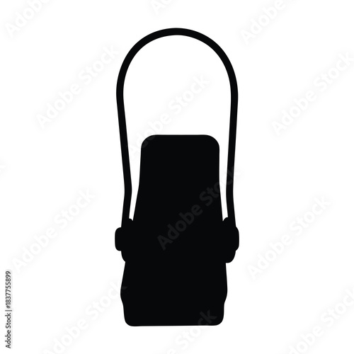 Silhouette of a Champagne Carrier or Shipping Protector with a Carrying Handle