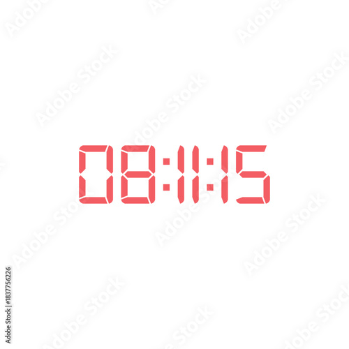 LED digital clock number for counter or calculator mockup design
