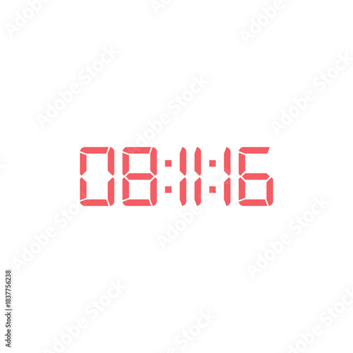 LED digital clock number for counter or calculator mockup design