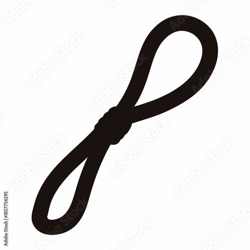 Abstract Black Knot on White Background, Symbolizing Connection and Unity