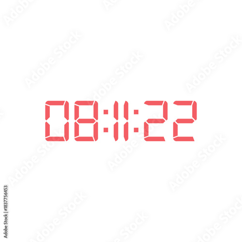 LED digital clock number for counter or calculator mockup design
