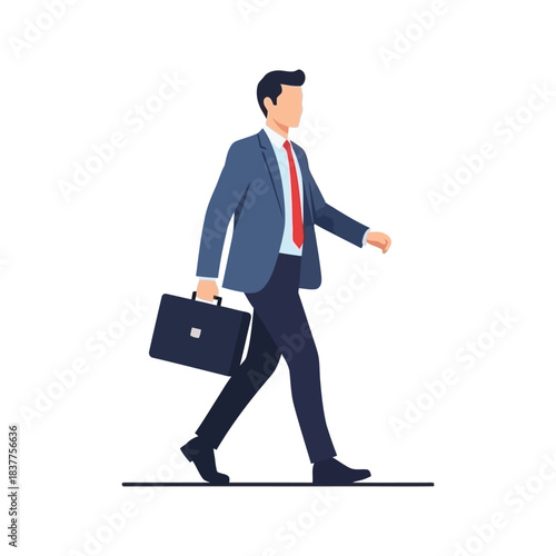Businessman running with briefcase for success