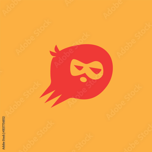 ninja chat logo design business symbol