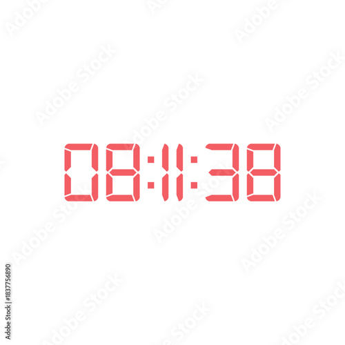 LED digital clock number for counter or calculator mockup design