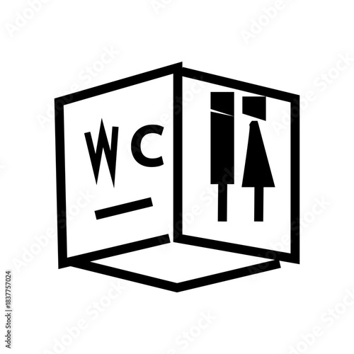 wc sign board male female symbol vector