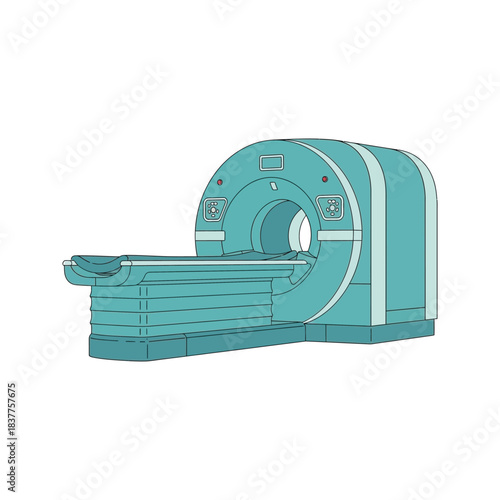 Isolated vector illustration of a black metal and plastic computer printer with an icon for data storage and document technology in a business office