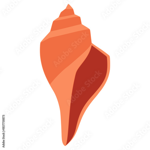 spiral shell wild sea marine life animal flat color vector illustration template design