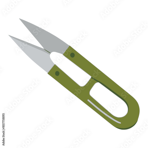 thread cutter sewing tool flat color vector illustration template design