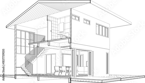 3D illustration of residential project