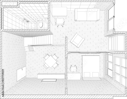 3D illustration of residential project