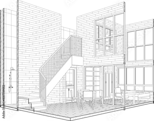 3D illustration of residential project