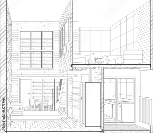 3D illustration of residential project