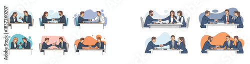 Business meeting handshake agreement deal collaboration success