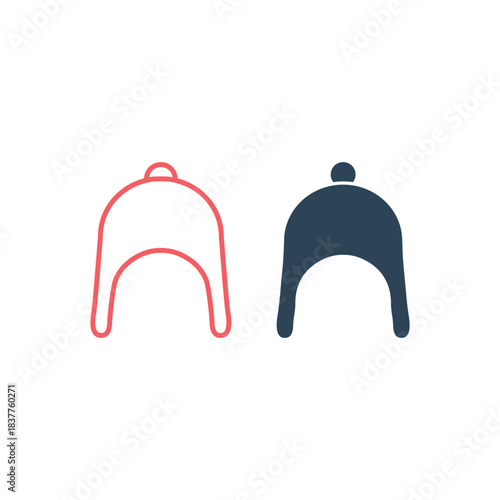 Winter hat, chullo icons set logo template illustration
