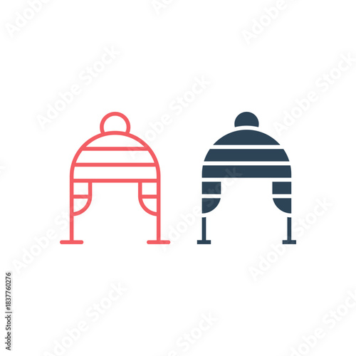Winter hat, chullo icons set logo template illustration