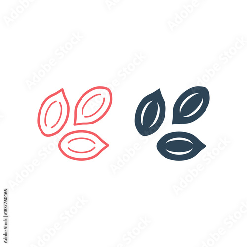 Seed icons set logo template isolated on white background.