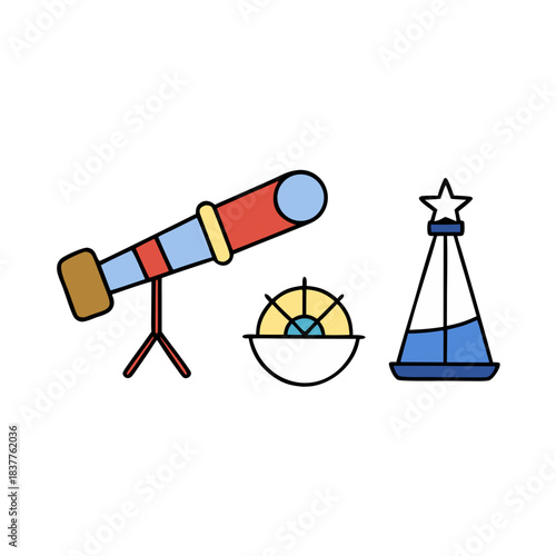 illustration of a telescope