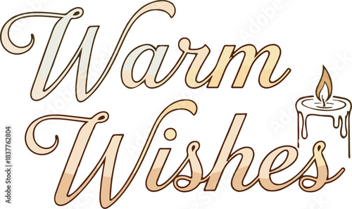 Warm Wishes with a Glowing Candle Illustration
