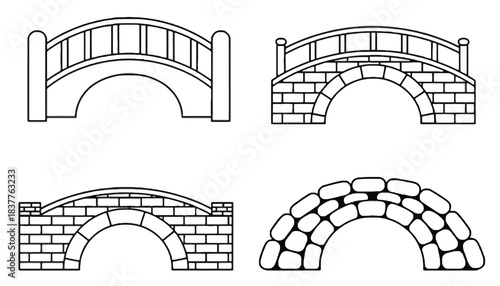 Four different styles of decorative arch bridges are shown.
