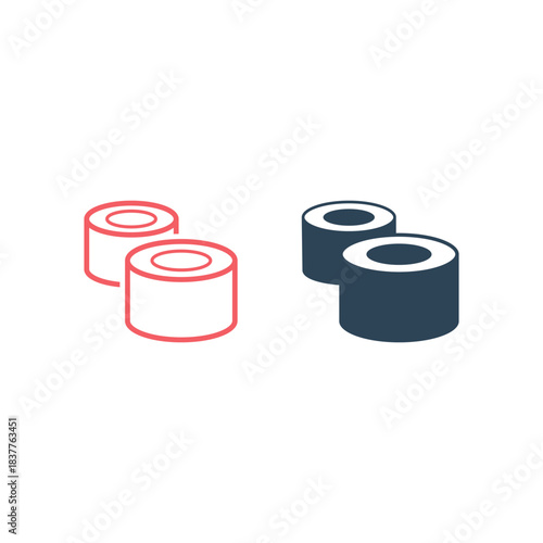 Sushi food icons set logo template illustration