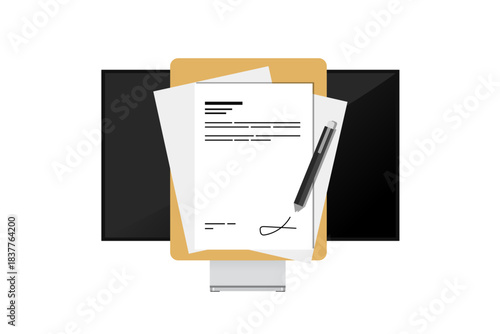 electronic signature. electronic document management. vector illustration