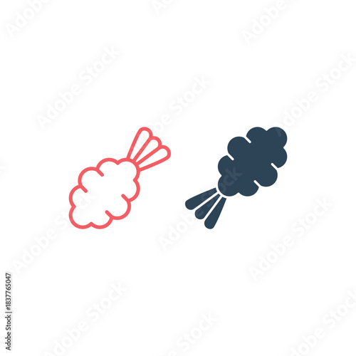 Tempura icons set food logo template design trendy