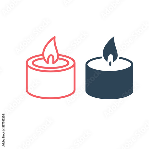 Candle icons set logo template design illustration